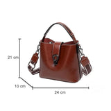 Sac seau femme en cuir ciré dimensions