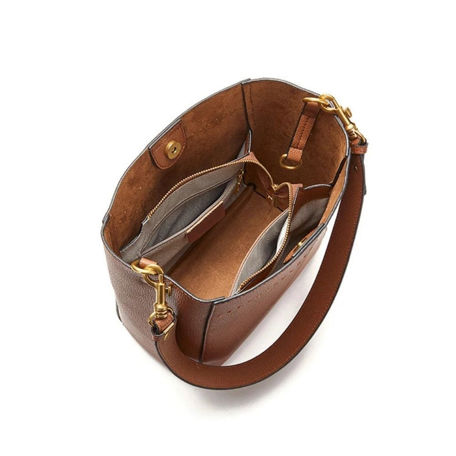 Sac seau femme en cuir de vachette intérieur