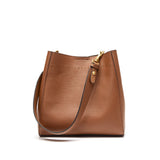 Sac seau femme en cuir de vachette marron
