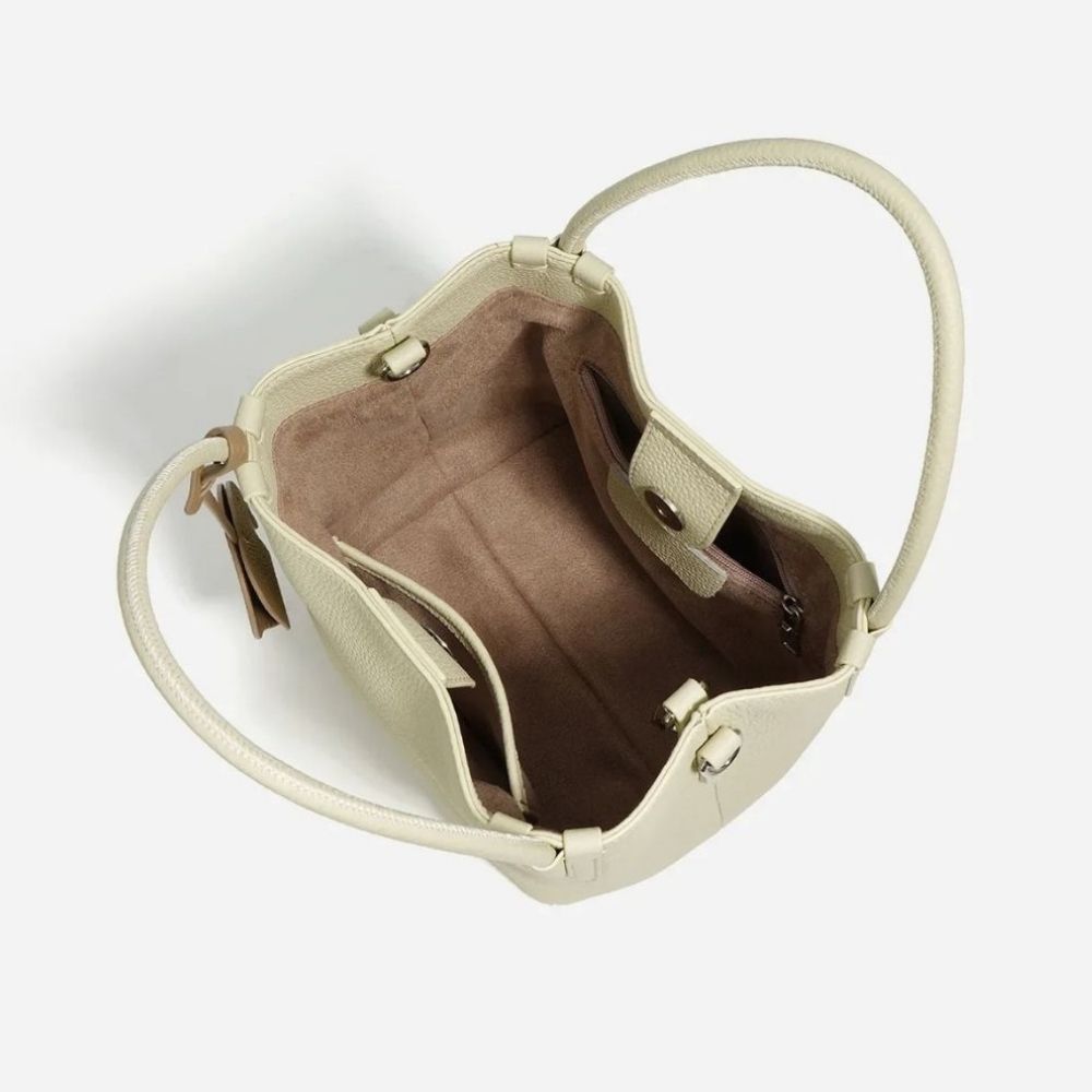 Sac seau femme en cuir véritable intérieur