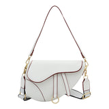 sac à main selle de cheval en simili cuir blanc
