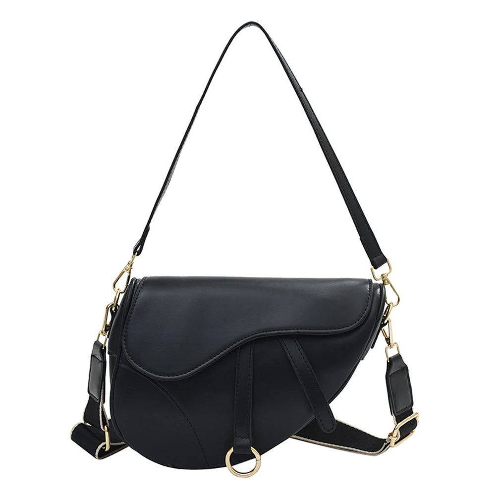 sac à main selle de cheval en cuir noir