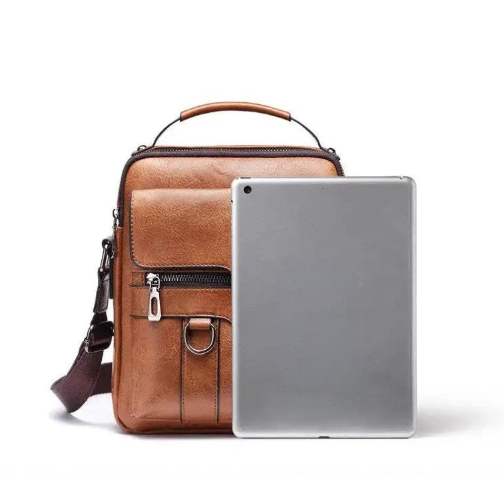 Sacoche bandoulière homme en cuir poche rabat dimensions, comparaison mini tablette