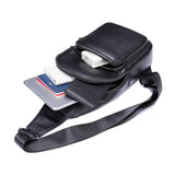 Sacoche bandoulière homme cuir noir rangements