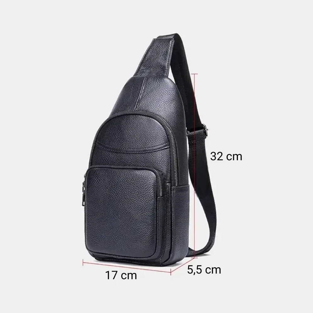 Sacoche bandoulière homme cuir noir dimensions