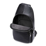 Sacoche bandoulière homme cuir noir intérieur