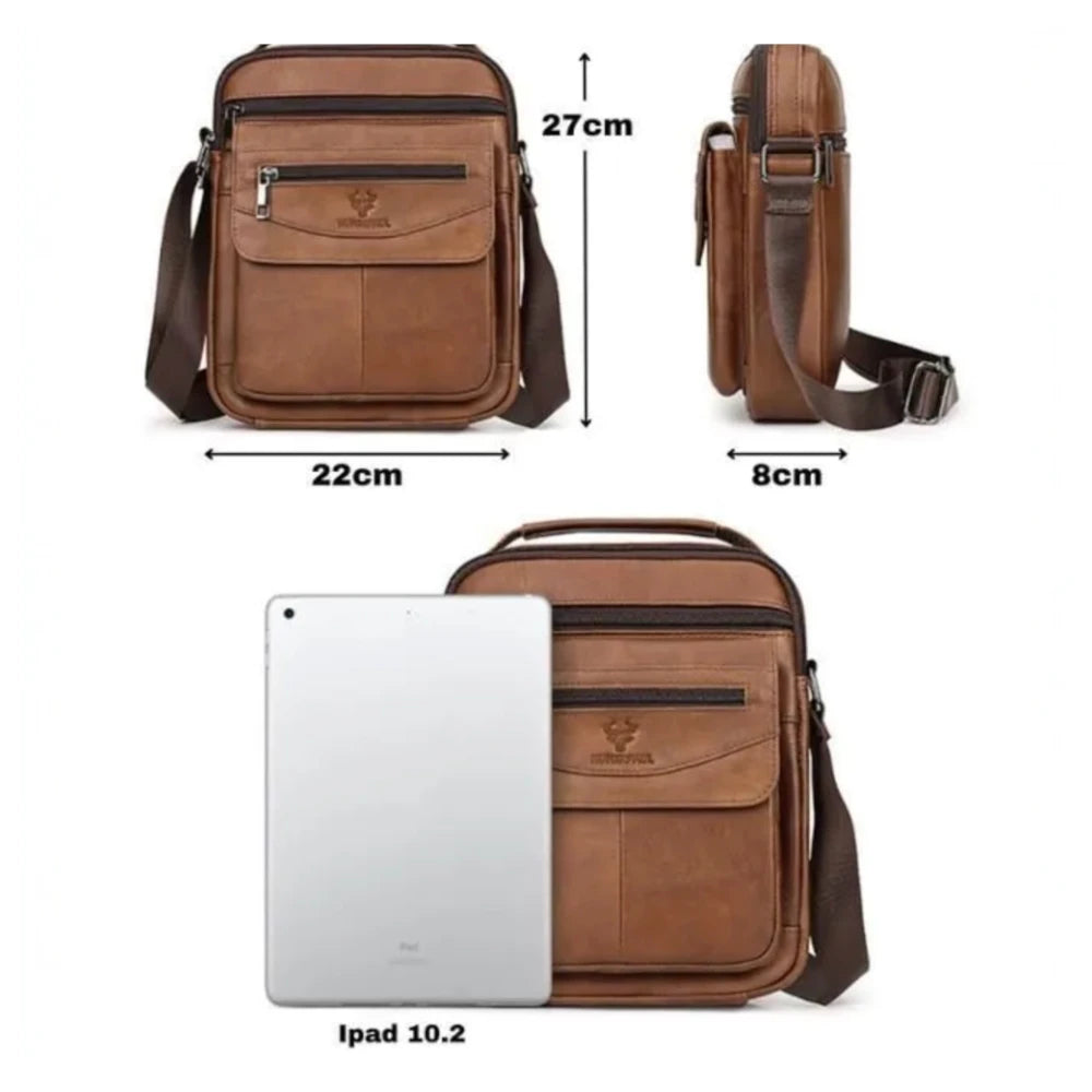 Sacoche bandoulière homme en cuir véritable dimensions