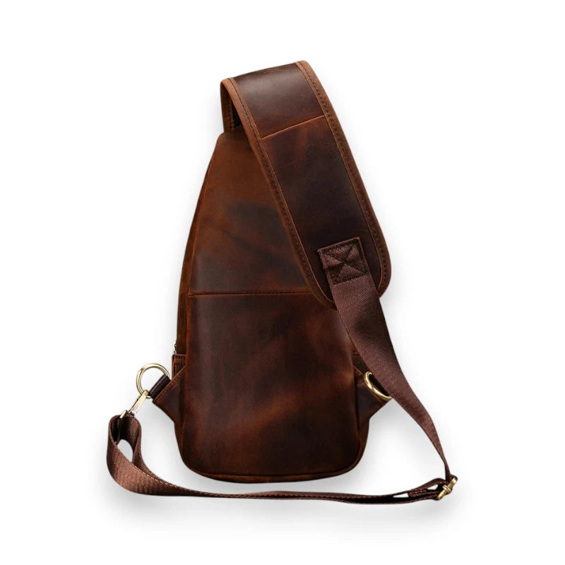 Sacoche en cuir de vache pour homme de dos