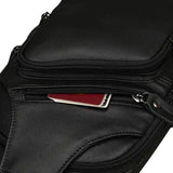 Sacoche en cuir de vache pour homme noire poche avant