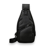 Sacoche en cuir de vache pour homme noire