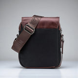Sacoche en cuir homme marron de dos