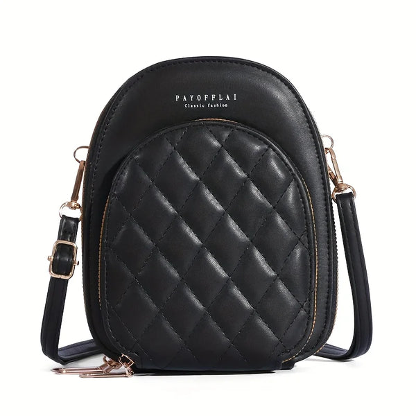 Sacoche femme en cuir synthétique noire