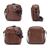Sacoche homme bandoulière cuir marron 4 images