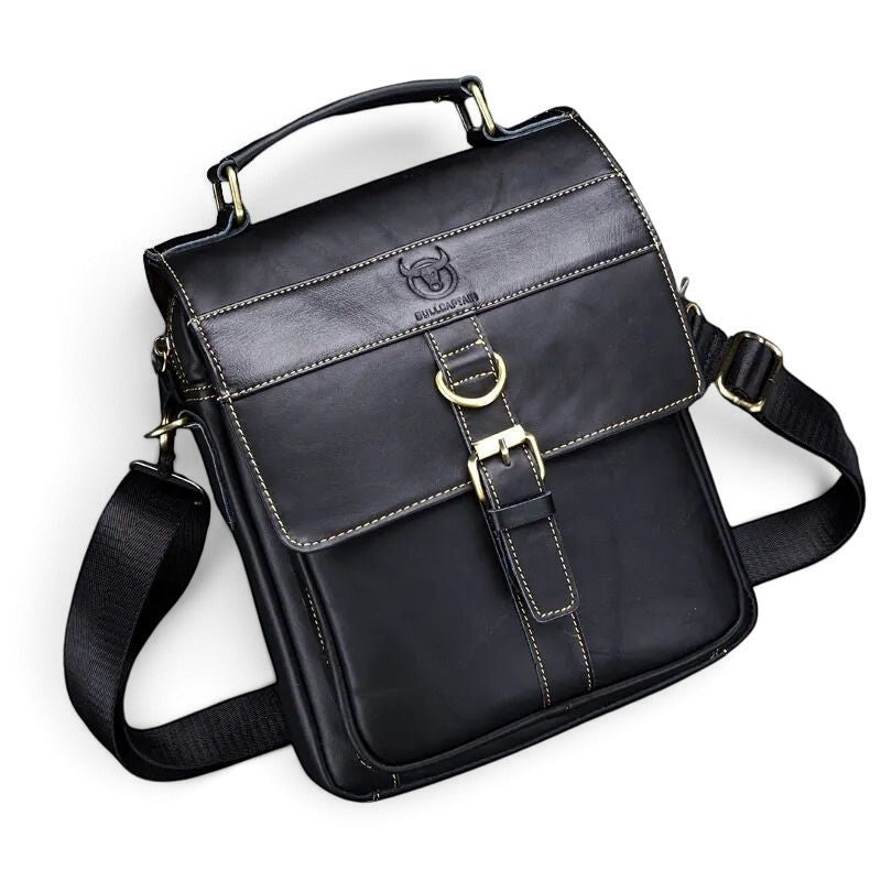 Sacoche homme bandoulière en cuir noir