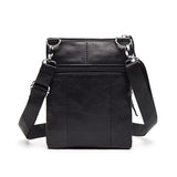 Sacoche homme en cuir véritable de couleur noire, vue arrière