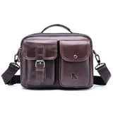 Sacoche homme cuir véritable au style vintage de couleur marron foncé