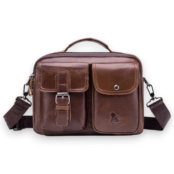 Sacoche homme cuir véritable au style vintage de couleur marron