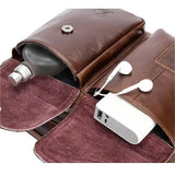 Sac bandoulière Le Sac Bandoulière en cuir marron avec compartiments ouverts pour accessoires et gadgets