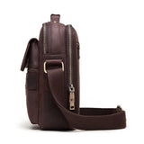 sacoche homme cuir vintage marron de côté