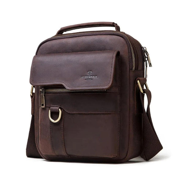 sacoche homme cuir vintage marron foncé