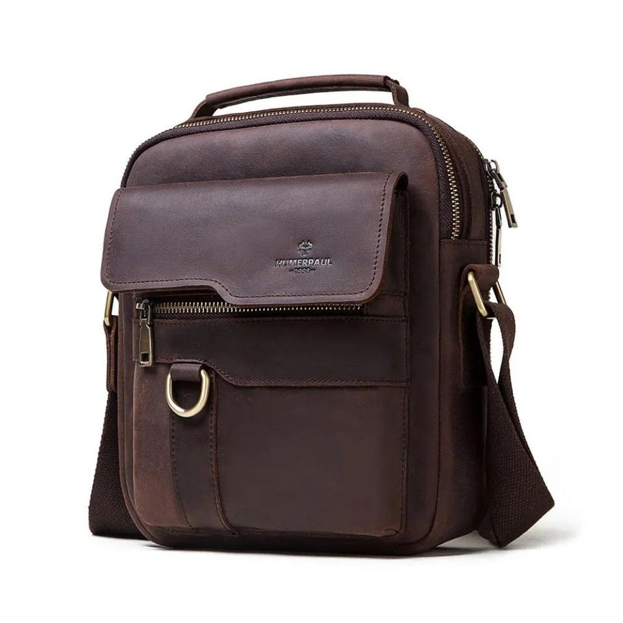 sacoche homme cuir vintage marron foncé