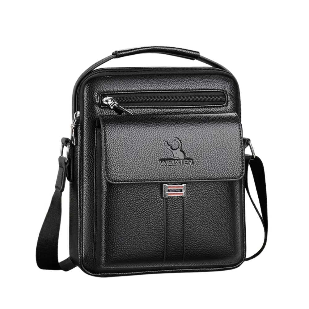 Sacoche homme élégante en simili cuir noir 