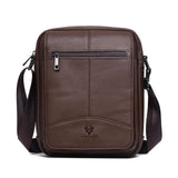 Sacoche homme en cuir authentique marron foncé