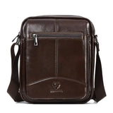 Sacoche homme en cuir authentique marron foncé