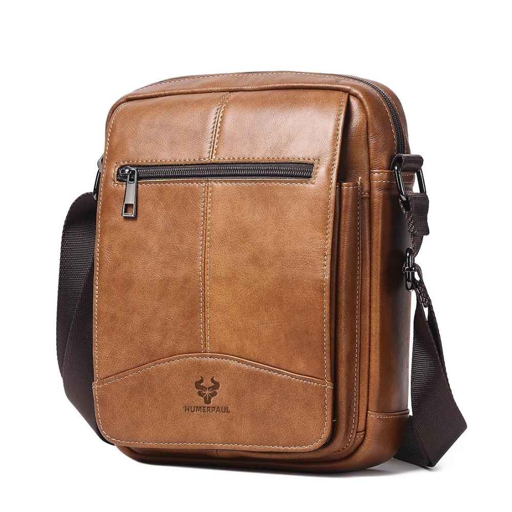 Sacoche homme en cuir authentique marron