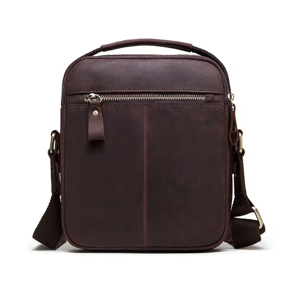 sacoche homme en cuir marron arrière