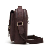 sacoche homme en cuir marron de côté