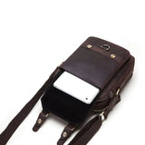 sacoche homme en cuir marron poche avant