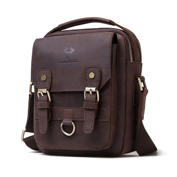 sacoche homme en cuir véritable marron