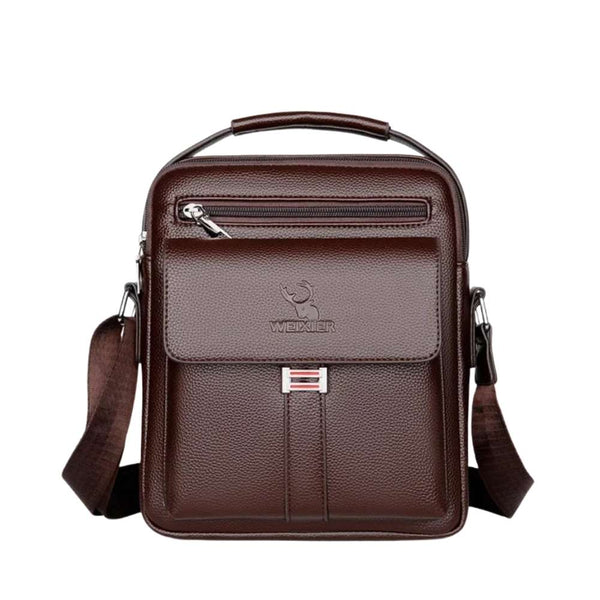 Sacoche homme en simili cuir marron