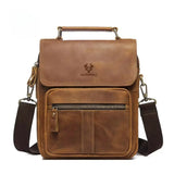 sacoche homme grand format en cuir camel