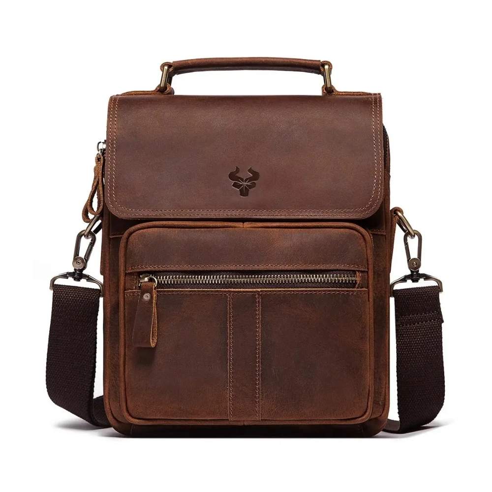 Sacoche homme grand format en cuir