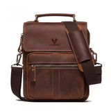 sacoche homme grand format en cuir marron