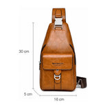 Sacoche homme compacte en simili cuir avec dimensions 30 x 16 x 5 cm
