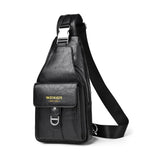 Sacoche homme en simili cuir noir avec bandoulière réglable
