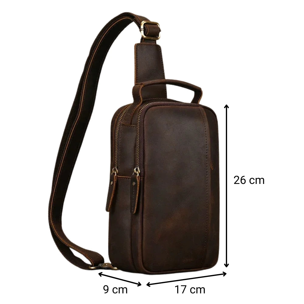 Sacoche pour homme en cuir véritable dimensions