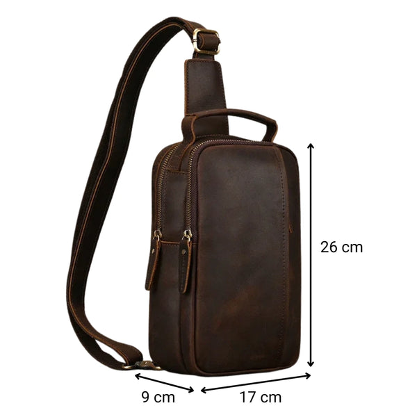 Sacoche pour homme en cuir véritable dimensions