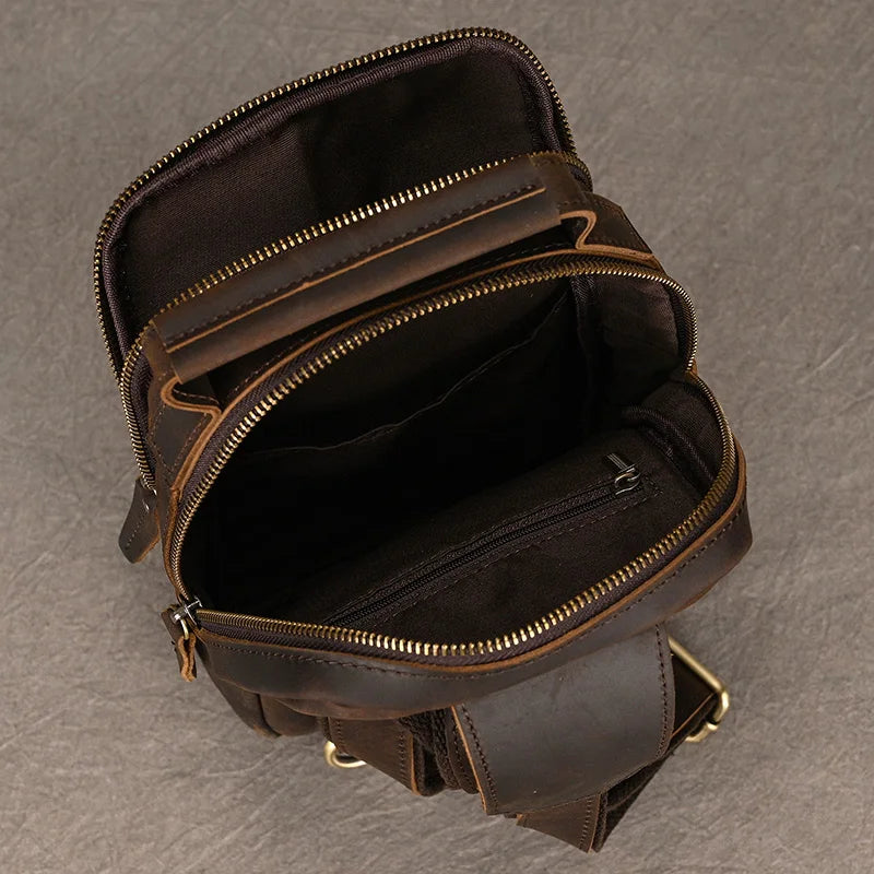 Sacoche pour homme en cuir véritable intérieur