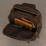 Sacoche pour homme en cuir véritable rangement