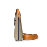 Sacoche téléphone portable femme marron clair de côté