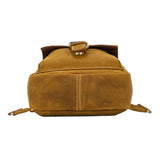Sacoche vintage en cuir pour homme camel à plat