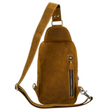 Sacoche vintage en cuir pour homme camel arrière