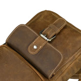 Sacoche vintage en cuir pour homme poche avant bas