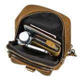 Sacoche vintage en cuir pour homme rempli