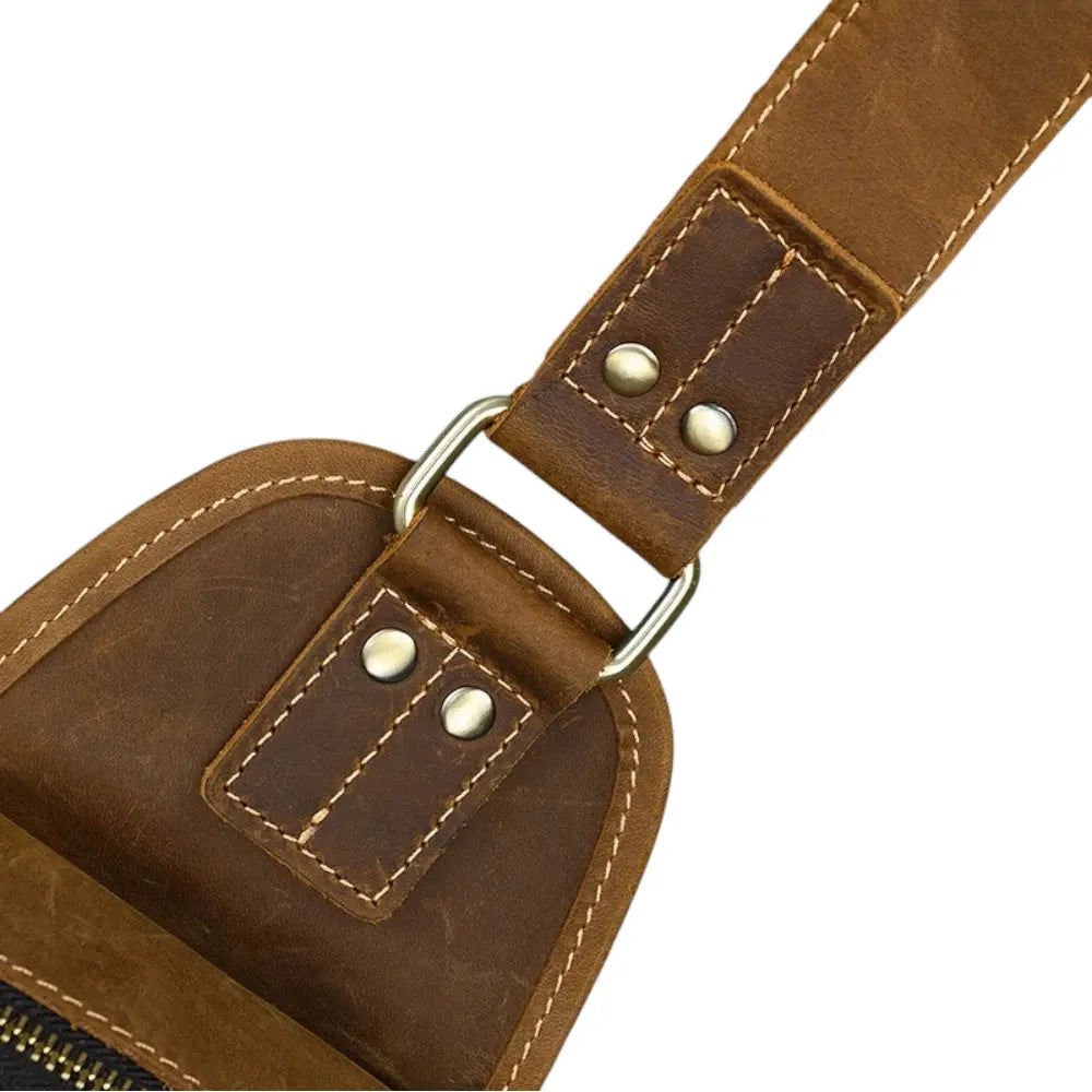 Sacoche vintage en cuir pour homme sangle