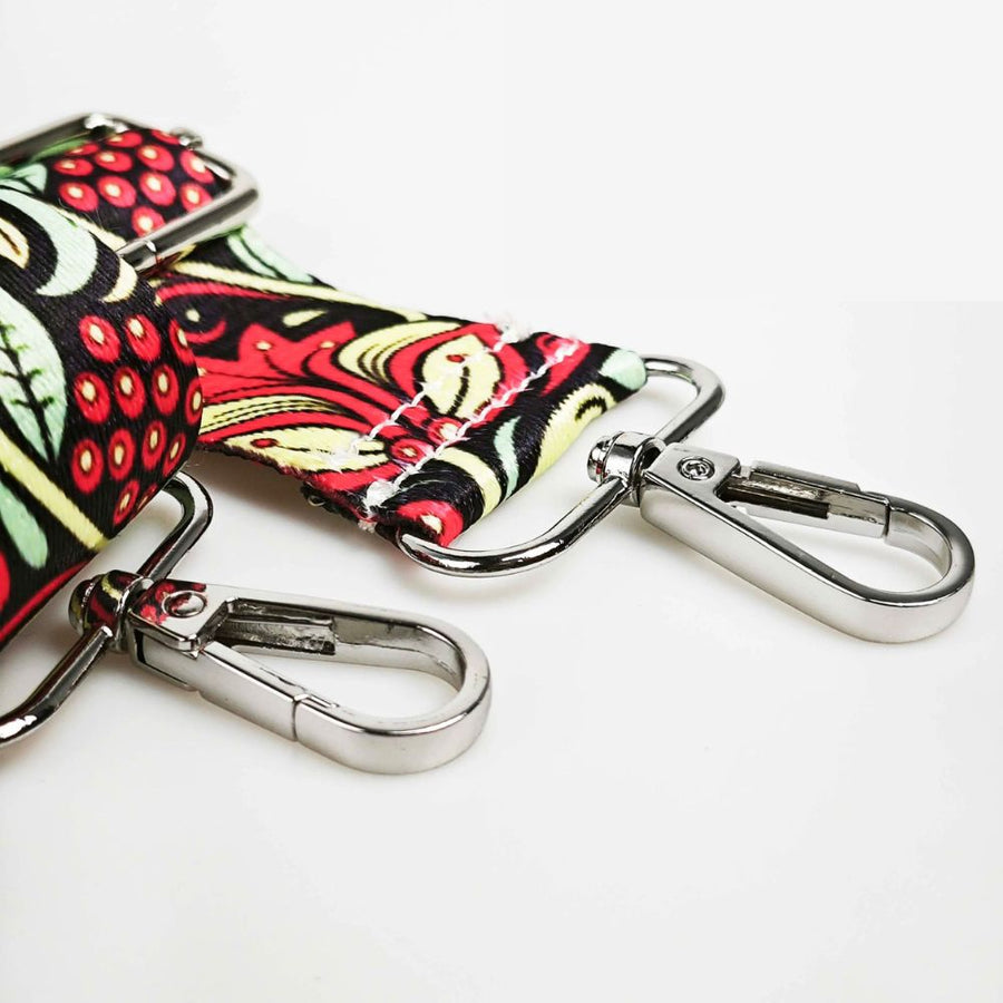 Sangle bandoulière pour sac motif floral détails